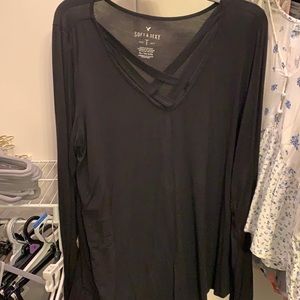 Black American eagle cross long sleeve